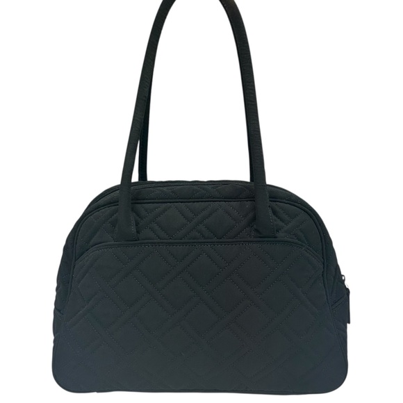Vera Bradley Classic Black Quilted Medium Bowler Hand Bag with Coin Purse_NWT - Picture 2 of 16